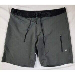 Vuori Infinity Board Shorts Mens 34 Waist Gray Quick Dry Lightweight Zip Pocket